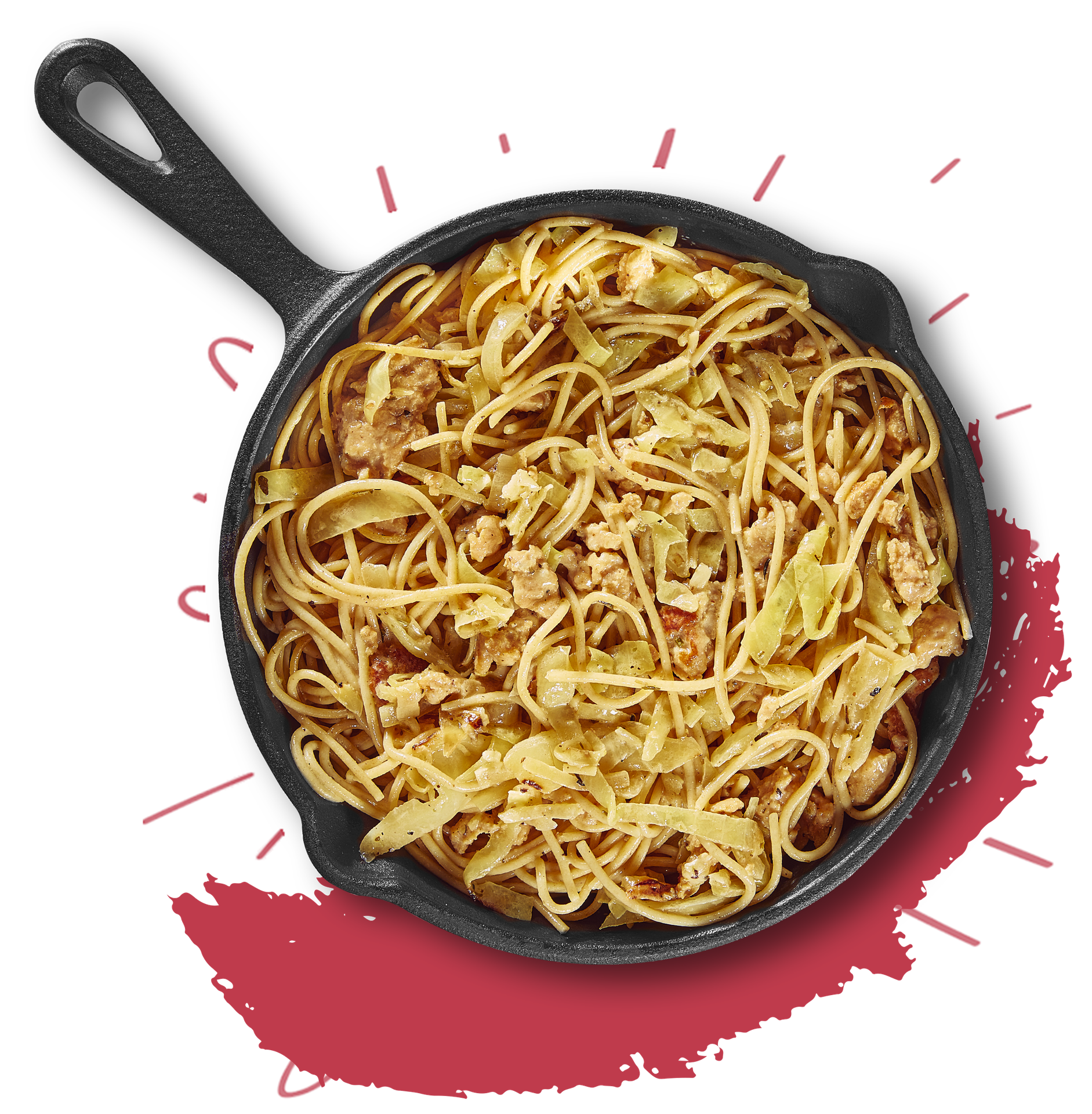 Spaghetti met witte kool